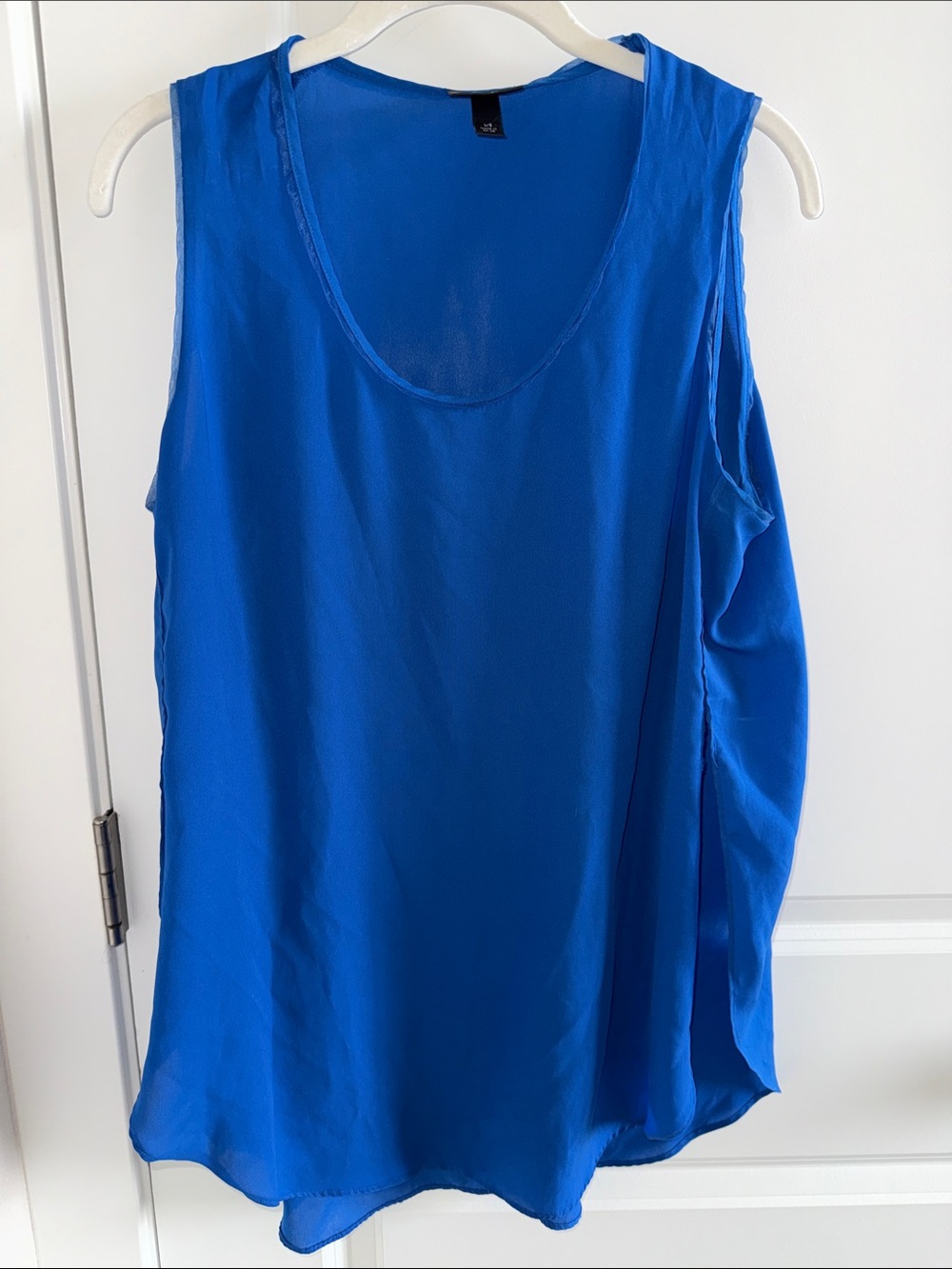 Dressy Classic Scoop Neck Camisole Blouse in Royal Blue